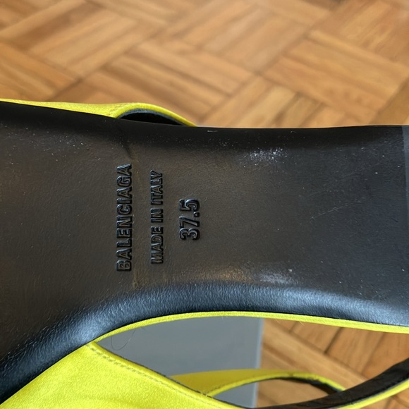 Balenciaga Knife logo-embellished satin point-toe flats - size 37.5 - Picture 9 of 15